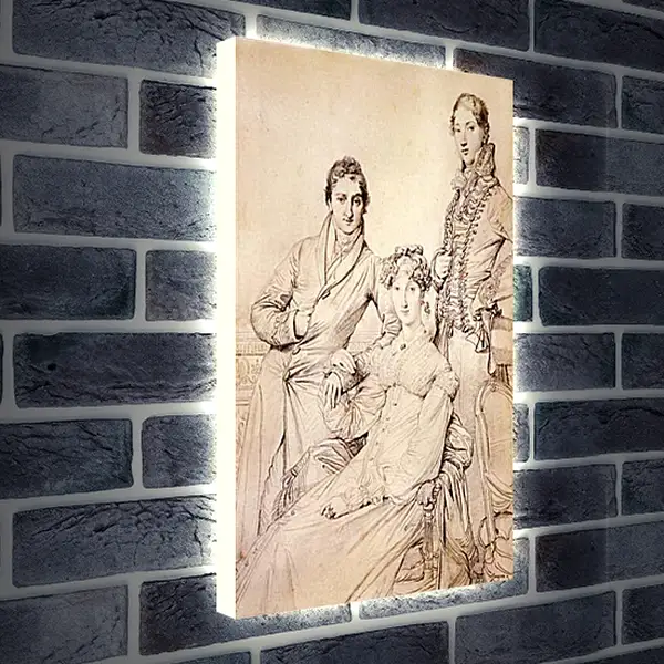 Лайтбокс световая панель - Portrait of Joseph Woodhead and His Wife. Жан Огюст Доминик Энгр