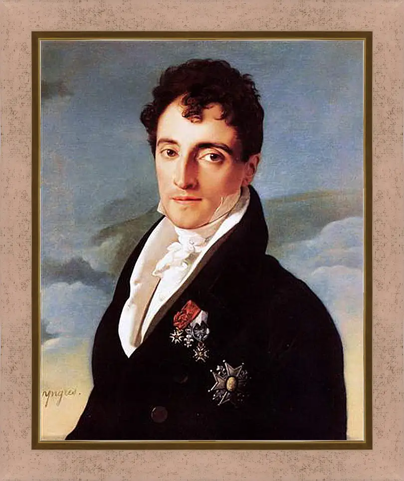 Картина в раме - Portrait of Joseph Vialetes de Mortarieu. Жан Огюст Доминик Энгр
