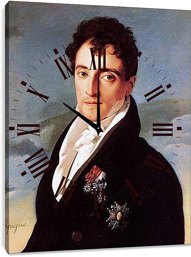 Часы картина - Portrait of Joseph Vialetes de Mortarieu. Жан Огюст Доминик Энгр
