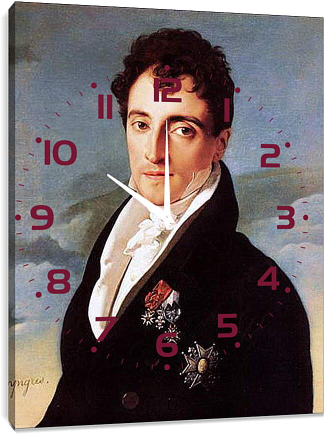 Часы картина - Portrait of Joseph Vialetes de Mortarieu. Жан Огюст Доминик Энгр

