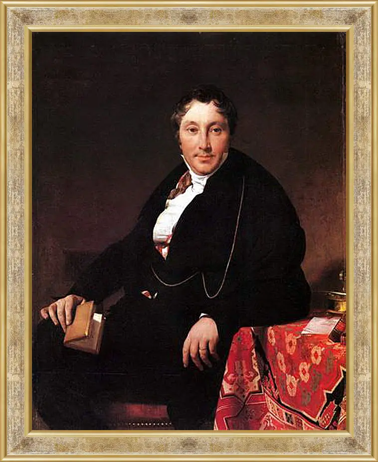 Картина в раме - Portrait of Jacques Louis Leblanc, seated. Жан Огюст Доминик Энгр
