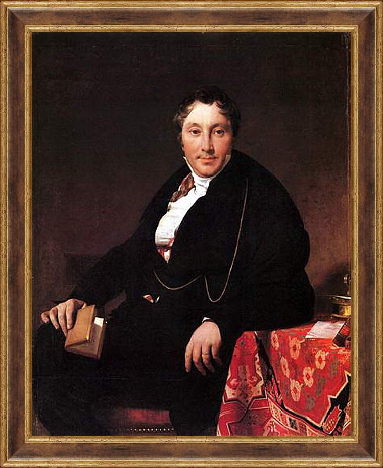 Картина в раме - Portrait of Jacques Louis Leblanc, seated. Жан Огюст Доминик Энгр
