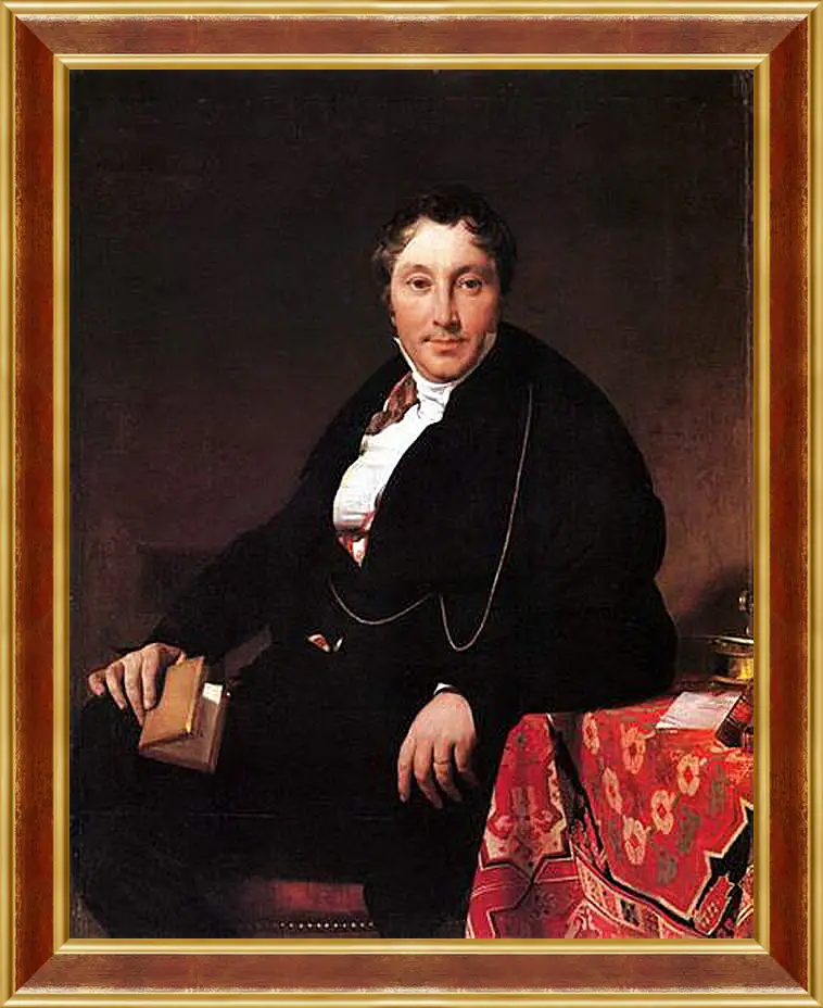 Картина в раме - Portrait of Jacques Louis Leblanc, seated. Жан Огюст Доминик Энгр