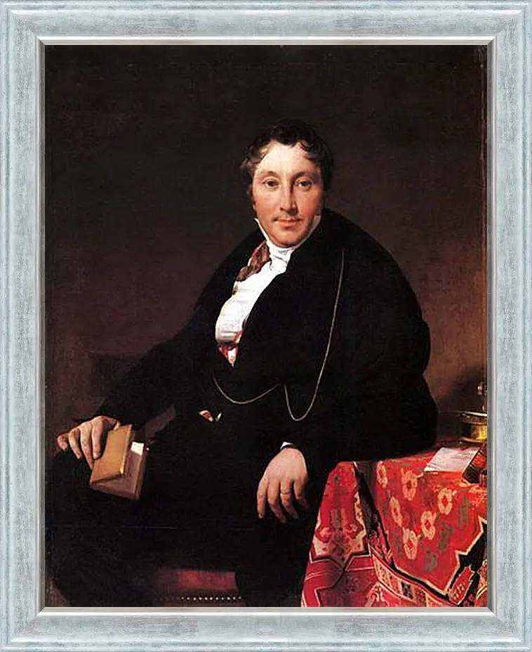 Картина в раме - Portrait of Jacques Louis Leblanc, seated. Жан Огюст Доминик Энгр