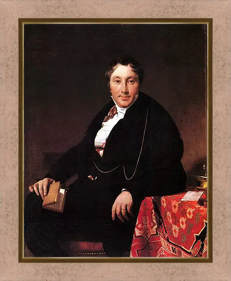 Картина в раме - Portrait of Jacques Louis Leblanc, seated. Жан Огюст Доминик Энгр