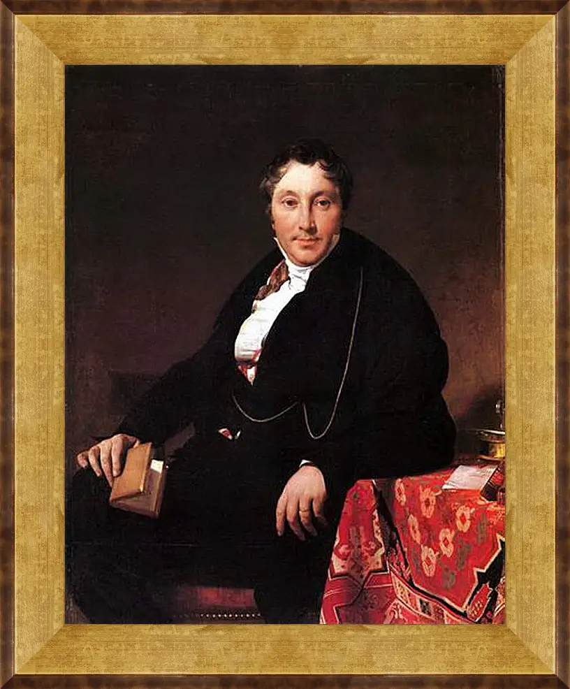 Картина в раме - Portrait of Jacques Louis Leblanc, seated. Жан Огюст Доминик Энгр
