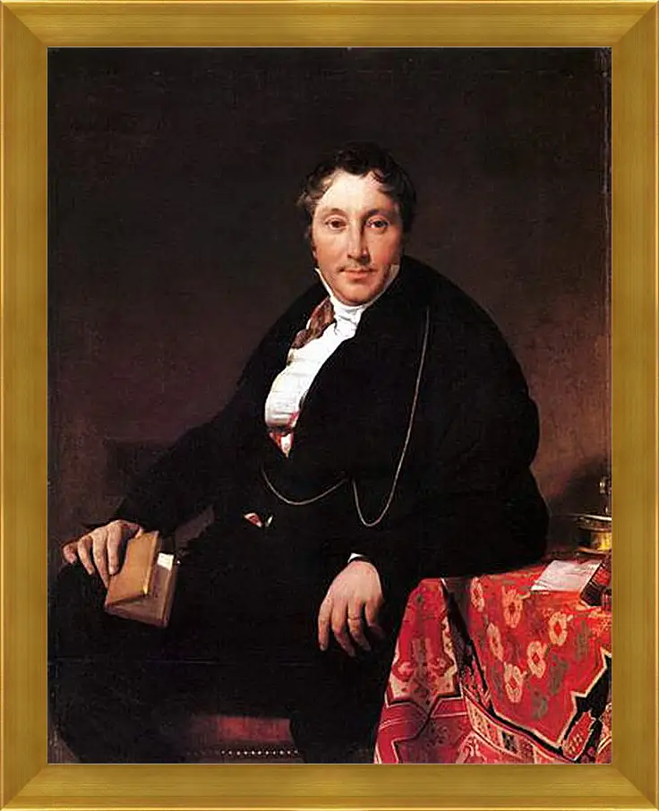 Картина в раме - Portrait of Jacques Louis Leblanc, seated. Жан Огюст Доминик Энгр