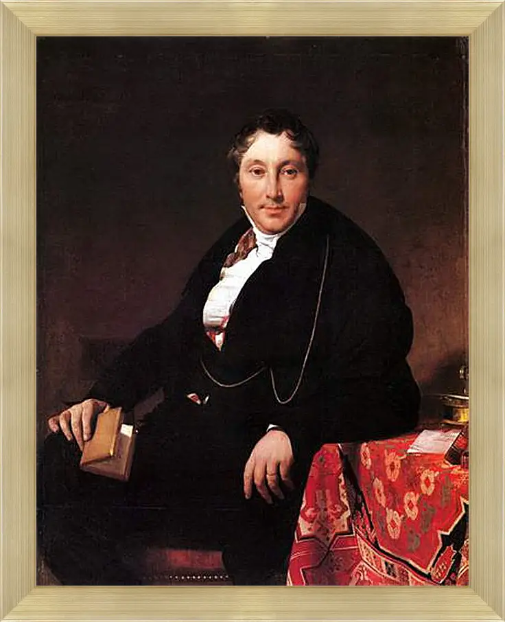 Картина в раме - Portrait of Jacques Louis Leblanc, seated. Жан Огюст Доминик Энгр