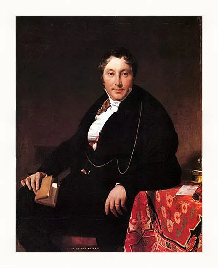 Картина в раме - Portrait of Jacques Louis Leblanc, seated. Жан Огюст Доминик Энгр
