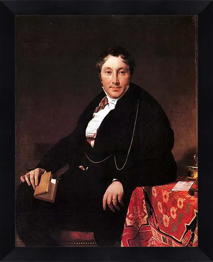 Картина в раме - Portrait of Jacques Louis Leblanc, seated. Жан Огюст Доминик Энгр
