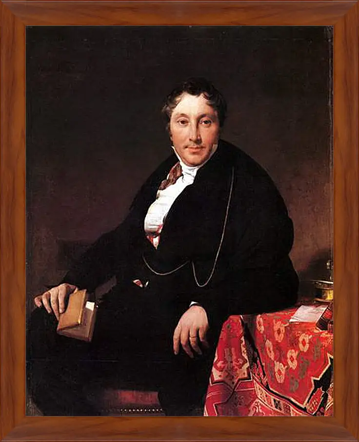 Картина в раме - Portrait of Jacques Louis Leblanc, seated. Жан Огюст Доминик Энгр
