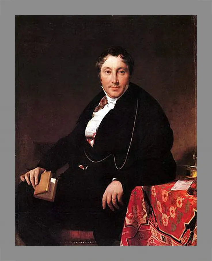 Картина в раме - Portrait of Jacques Louis Leblanc, seated. Жан Огюст Доминик Энгр
