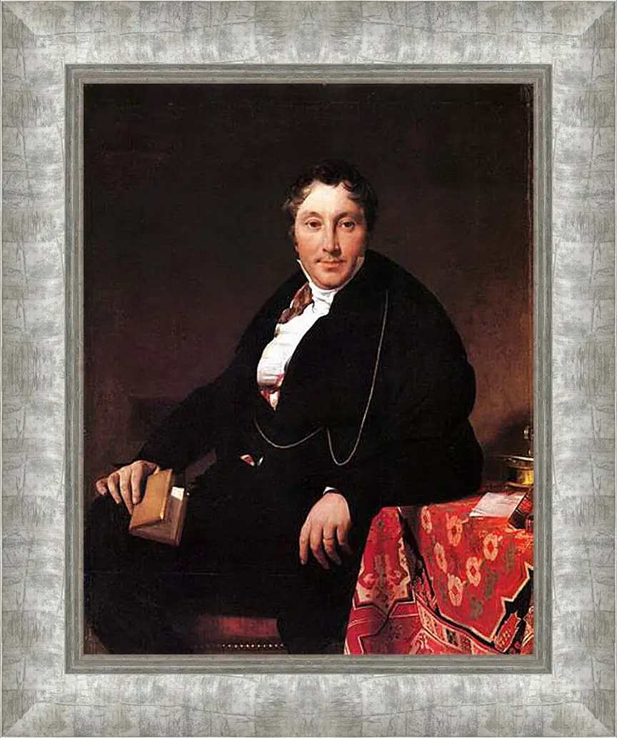 Картина в раме - Portrait of Jacques Louis Leblanc, seated. Жан Огюст Доминик Энгр
