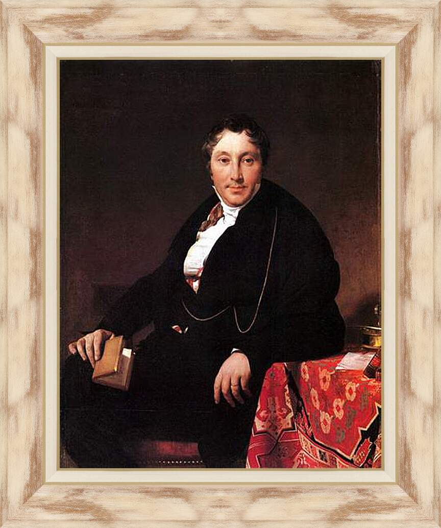 Картина в раме - Portrait of Jacques Louis Leblanc, seated. Жан Огюст Доминик Энгр