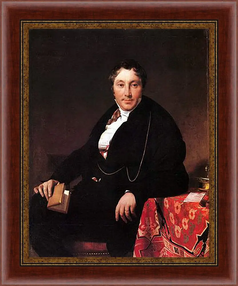 Картина в раме - Portrait of Jacques Louis Leblanc, seated. Жан Огюст Доминик Энгр