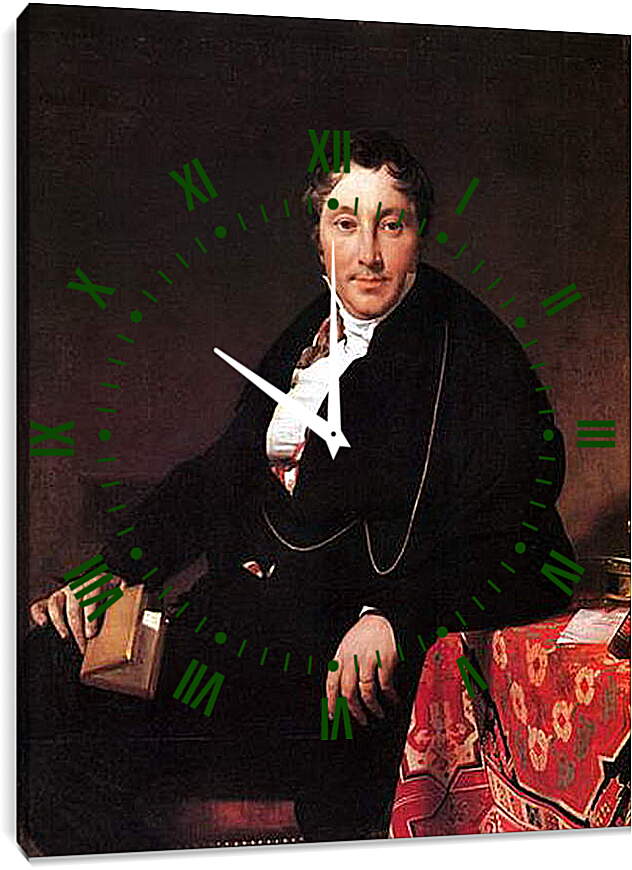 Часы картина - Portrait of Jacques Louis Leblanc, seated. Жан Огюст Доминик Энгр

