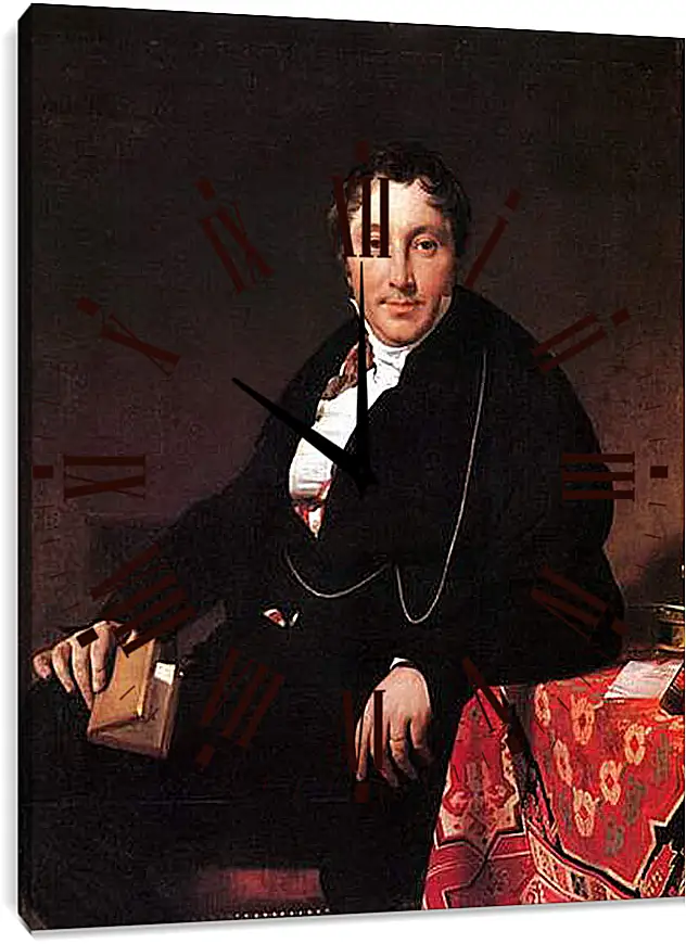 Часы картина - Portrait of Jacques Louis Leblanc, seated. Жан Огюст Доминик Энгр