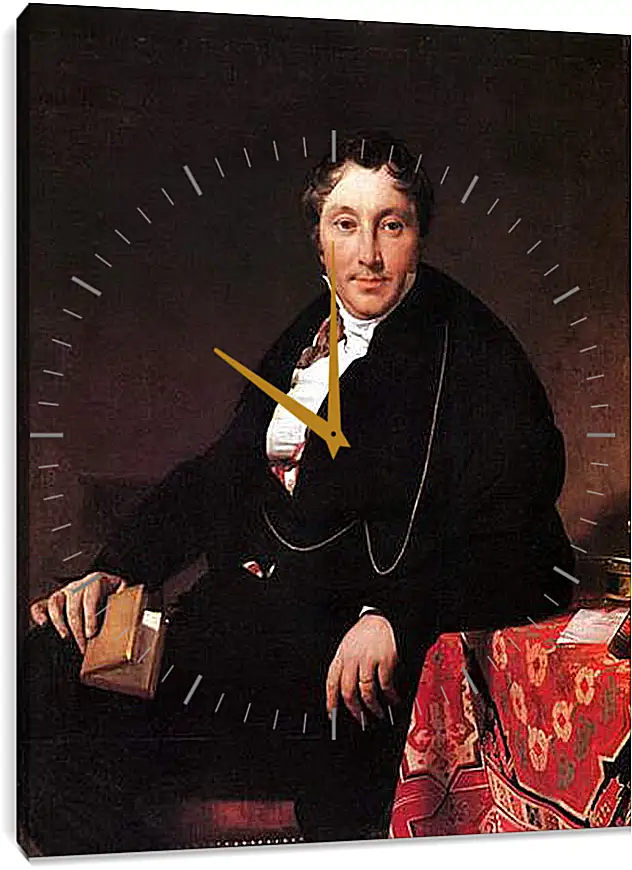 Часы картина - Portrait of Jacques Louis Leblanc, seated. Жан Огюст Доминик Энгр
