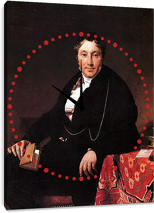 Часы картина - Portrait of Jacques Louis Leblanc, seated. Жан Огюст Доминик Энгр
