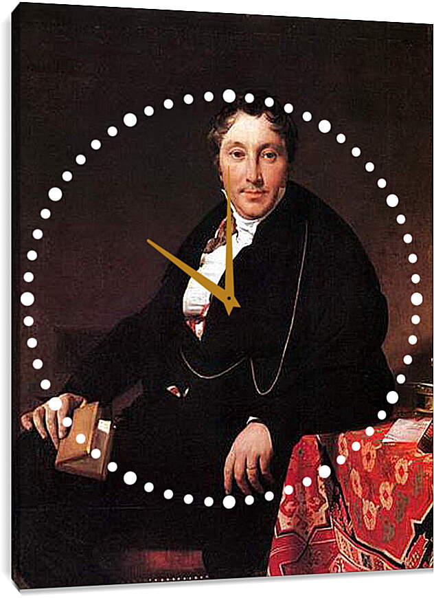 Часы картина - Portrait of Jacques Louis Leblanc, seated. Жан Огюст Доминик Энгр

