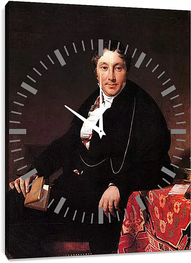 Часы картина - Portrait of Jacques Louis Leblanc, seated. Жан Огюст Доминик Энгр