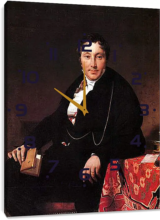 Часы картина - Portrait of Jacques Louis Leblanc, seated. Жан Огюст Доминик Энгр
