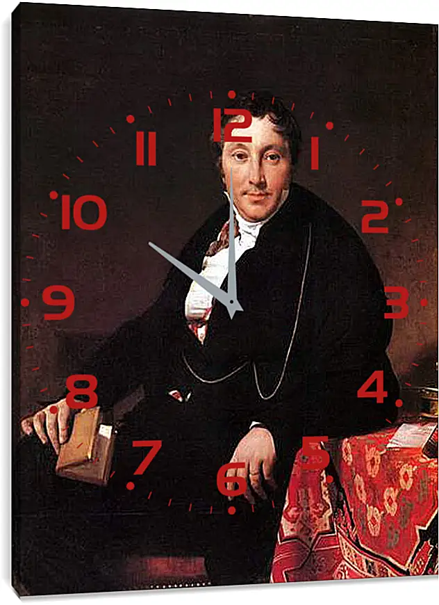 Часы картина - Portrait of Jacques Louis Leblanc, seated. Жан Огюст Доминик Энгр