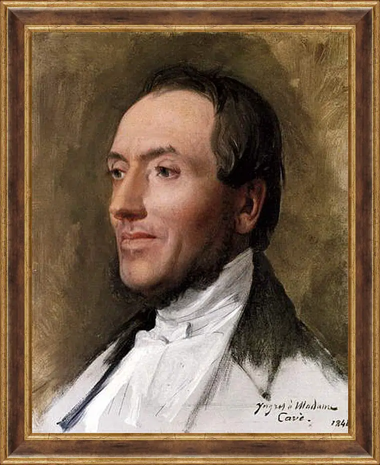 Картина в раме - Portrait of Hygin Edmond Ludovic Auguste Cave. Жан Огюст Доминик Энгр
