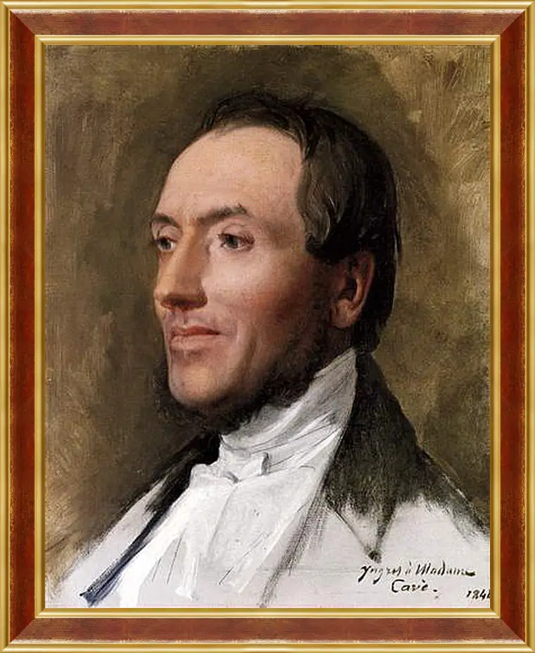 Картина в раме - Portrait of Hygin Edmond Ludovic Auguste Cave. Жан Огюст Доминик Энгр