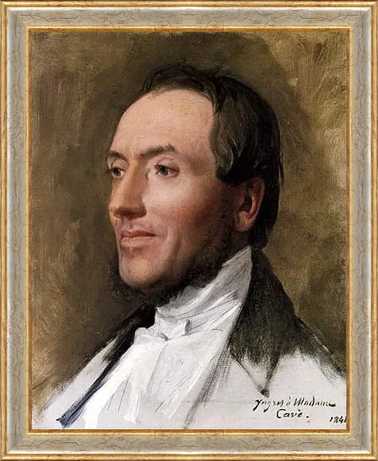 Картина в раме - Portrait of Hygin Edmond Ludovic Auguste Cave. Жан Огюст Доминик Энгр
