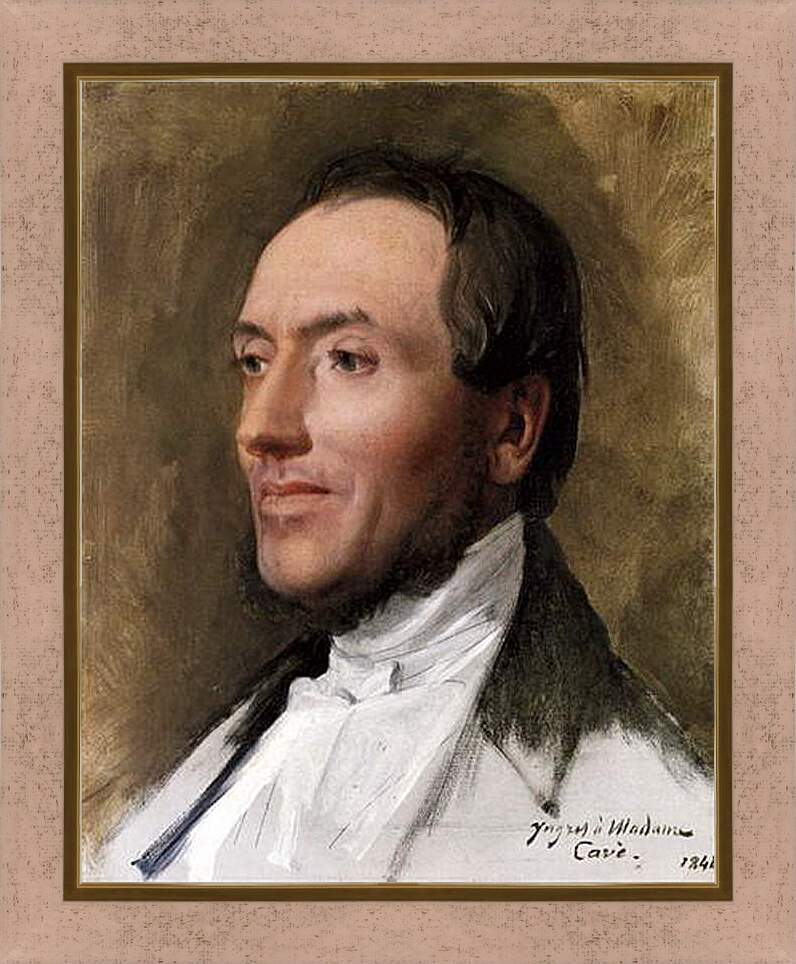 Картина в раме - Portrait of Hygin Edmond Ludovic Auguste Cave. Жан Огюст Доминик Энгр
