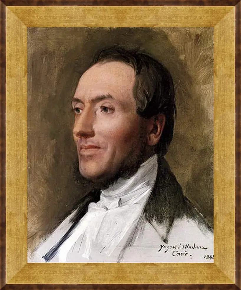 Картина в раме - Portrait of Hygin Edmond Ludovic Auguste Cave. Жан Огюст Доминик Энгр