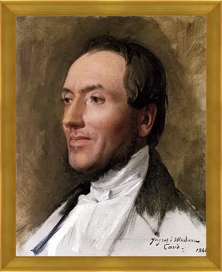 Картина в раме - Portrait of Hygin Edmond Ludovic Auguste Cave. Жан Огюст Доминик Энгр