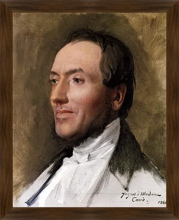 Картина в раме - Portrait of Hygin Edmond Ludovic Auguste Cave. Жан Огюст Доминик Энгр