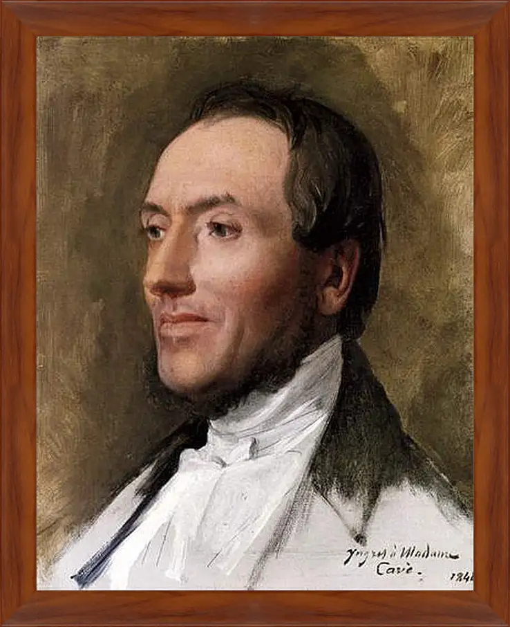 Картина в раме - Portrait of Hygin Edmond Ludovic Auguste Cave. Жан Огюст Доминик Энгр