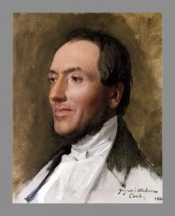 Картина в раме - Portrait of Hygin Edmond Ludovic Auguste Cave. Жан Огюст Доминик Энгр