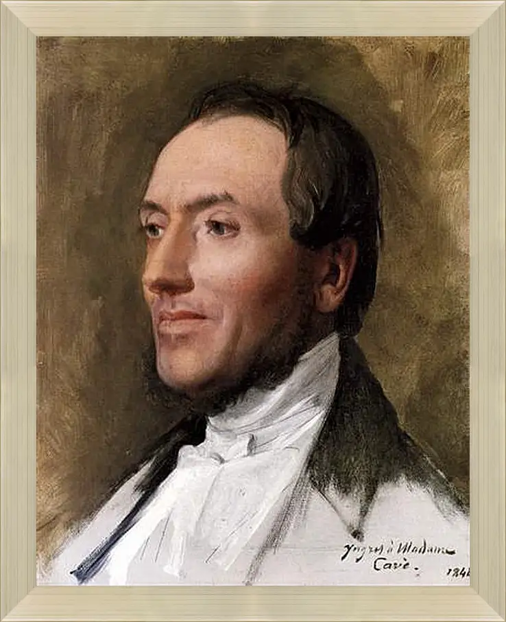 Картина в раме - Portrait of Hygin Edmond Ludovic Auguste Cave. Жан Огюст Доминик Энгр