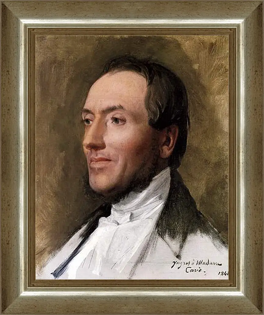 Картина в раме - Portrait of Hygin Edmond Ludovic Auguste Cave. Жан Огюст Доминик Энгр