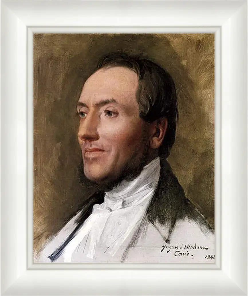 Картина в раме - Portrait of Hygin Edmond Ludovic Auguste Cave. Жан Огюст Доминик Энгр
