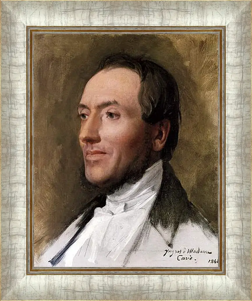 Картина в раме - Portrait of Hygin Edmond Ludovic Auguste Cave. Жан Огюст Доминик Энгр