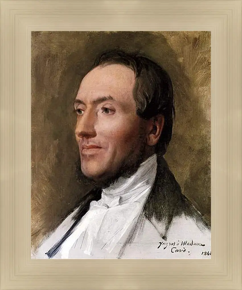 Картина в раме - Portrait of Hygin Edmond Ludovic Auguste Cave. Жан Огюст Доминик Энгр