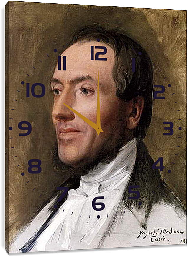 Часы картина - Portrait of Hygin Edmond Ludovic Auguste Cave. Жан Огюст Доминик Энгр
