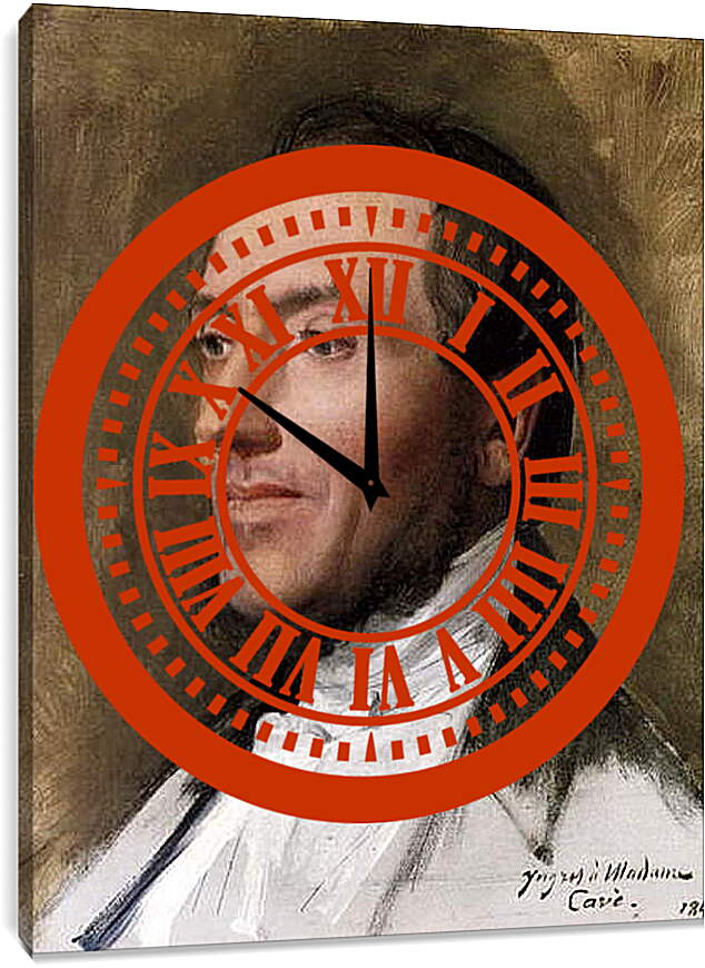 Часы картина - Portrait of Hygin Edmond Ludovic Auguste Cave. Жан Огюст Доминик Энгр

