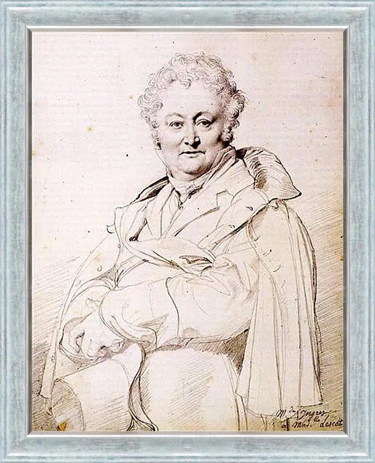 Картина в раме - Portrait of Guillaume Guillon Lethiere. Жан Огюст Доминик Энгр