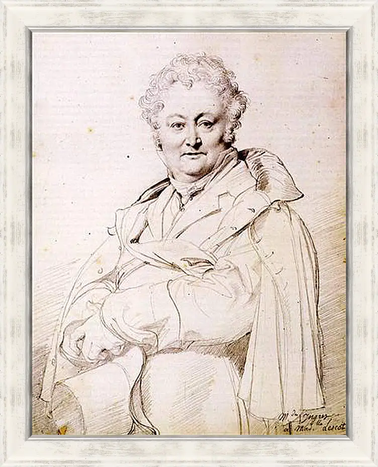 Картина в раме - Portrait of Guillaume Guillon Lethiere. Жан Огюст Доминик Энгр