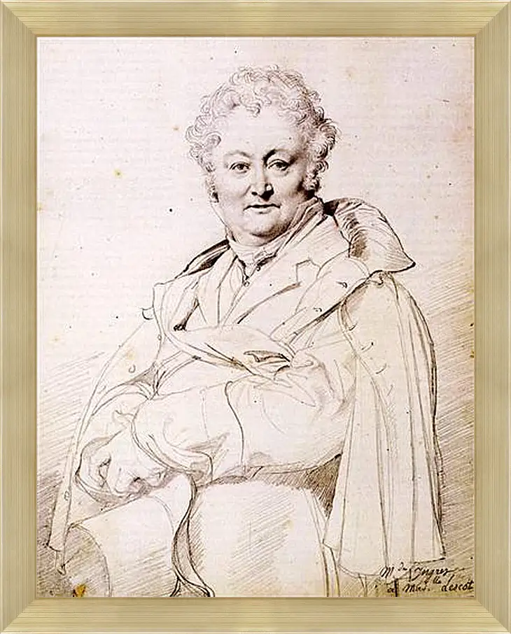 Картина в раме - Portrait of Guillaume Guillon Lethiere. Жан Огюст Доминик Энгр
