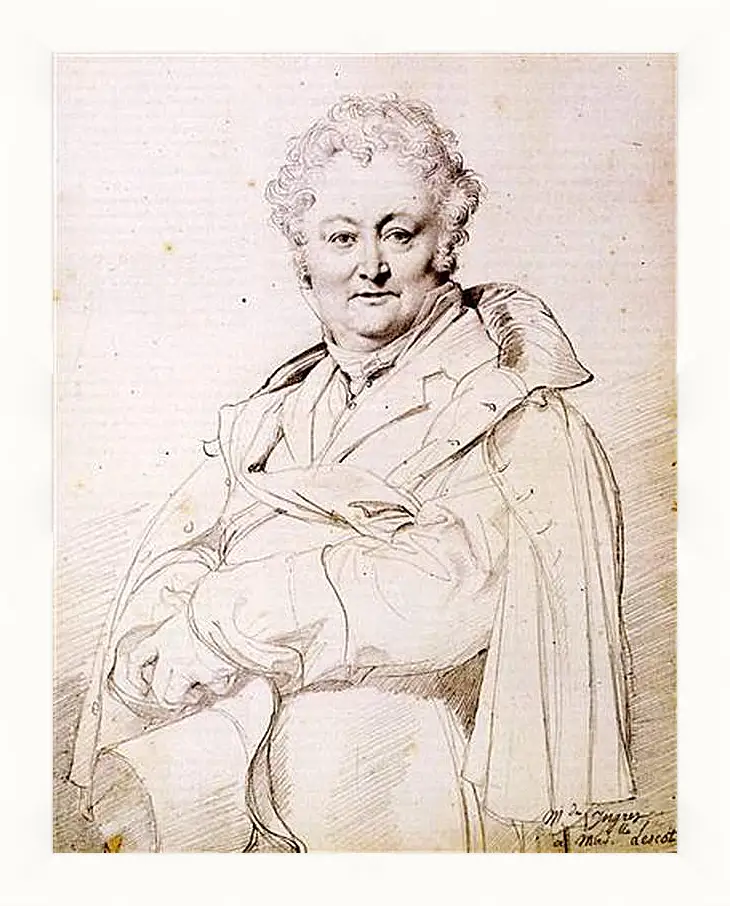 Картина в раме - Portrait of Guillaume Guillon Lethiere. Жан Огюст Доминик Энгр