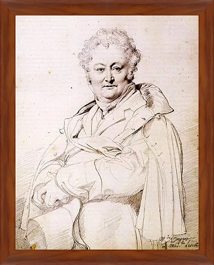 Картина в раме - Portrait of Guillaume Guillon Lethiere. Жан Огюст Доминик Энгр