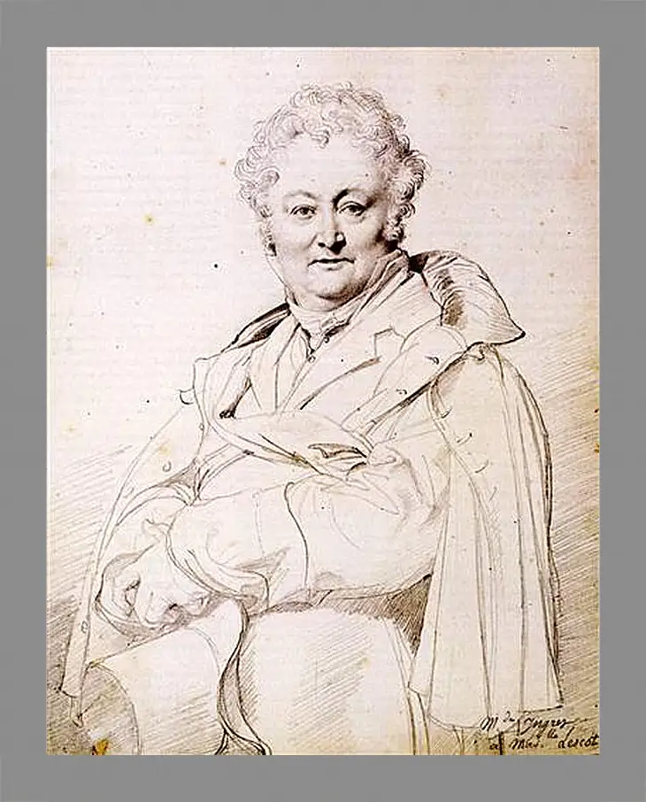 Картина в раме - Portrait of Guillaume Guillon Lethiere. Жан Огюст Доминик Энгр
