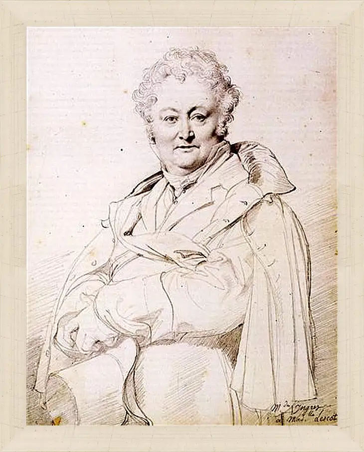 Картина в раме - Portrait of Guillaume Guillon Lethiere. Жан Огюст Доминик Энгр